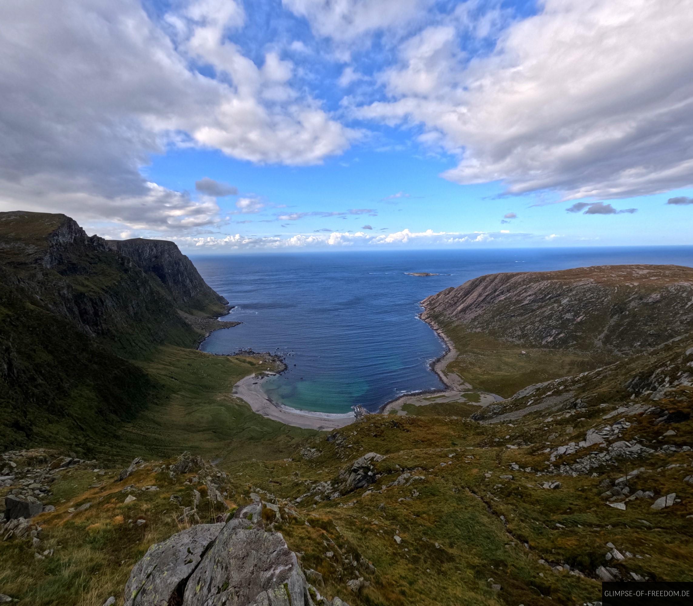 Aussicht auf den Vetvika Strand Vetvika Bremangerlandet