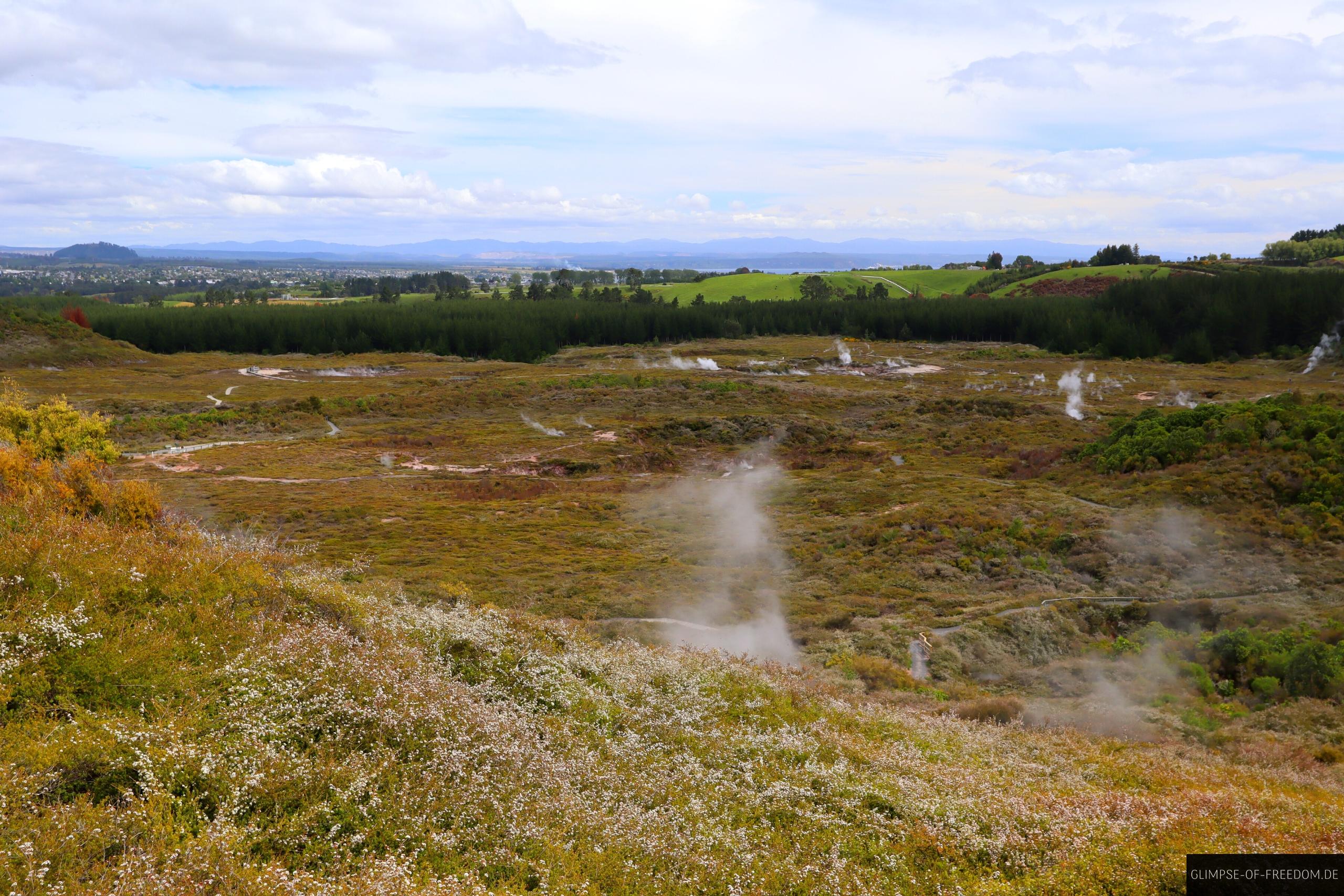 Aussicht ueber die Craters of the Moon Neuseeland Aussicht über die Craters of the Moon Neuseeland