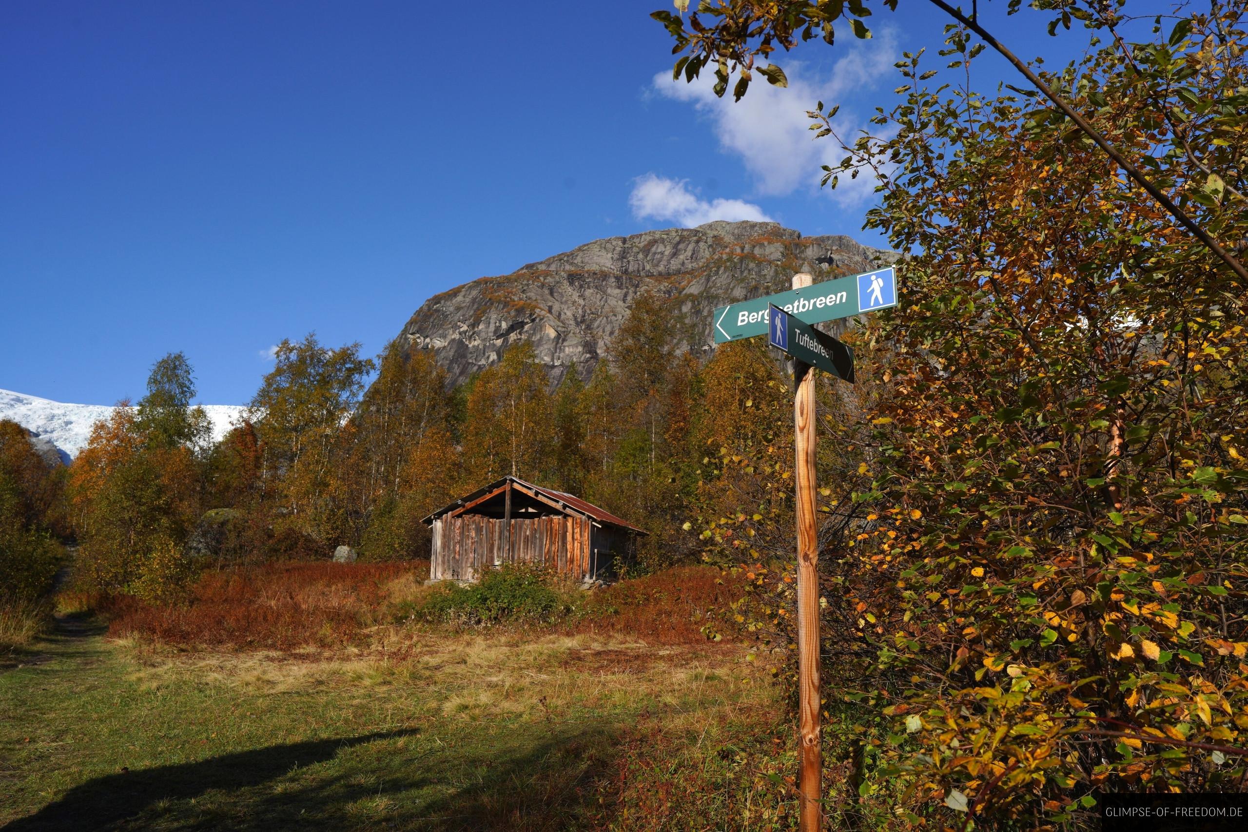 Bergsetbreen Tuftebreen Beschilderung Bergsetbreen Tuftebreen Beschilderung