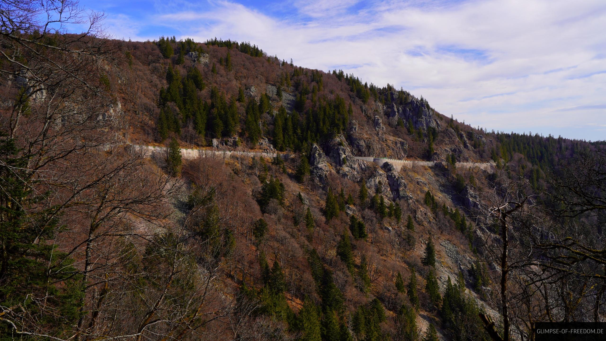Blick auf die Strasse nach Col de la Schlucht Blick auf die Strasse nach Col de la Schlucht