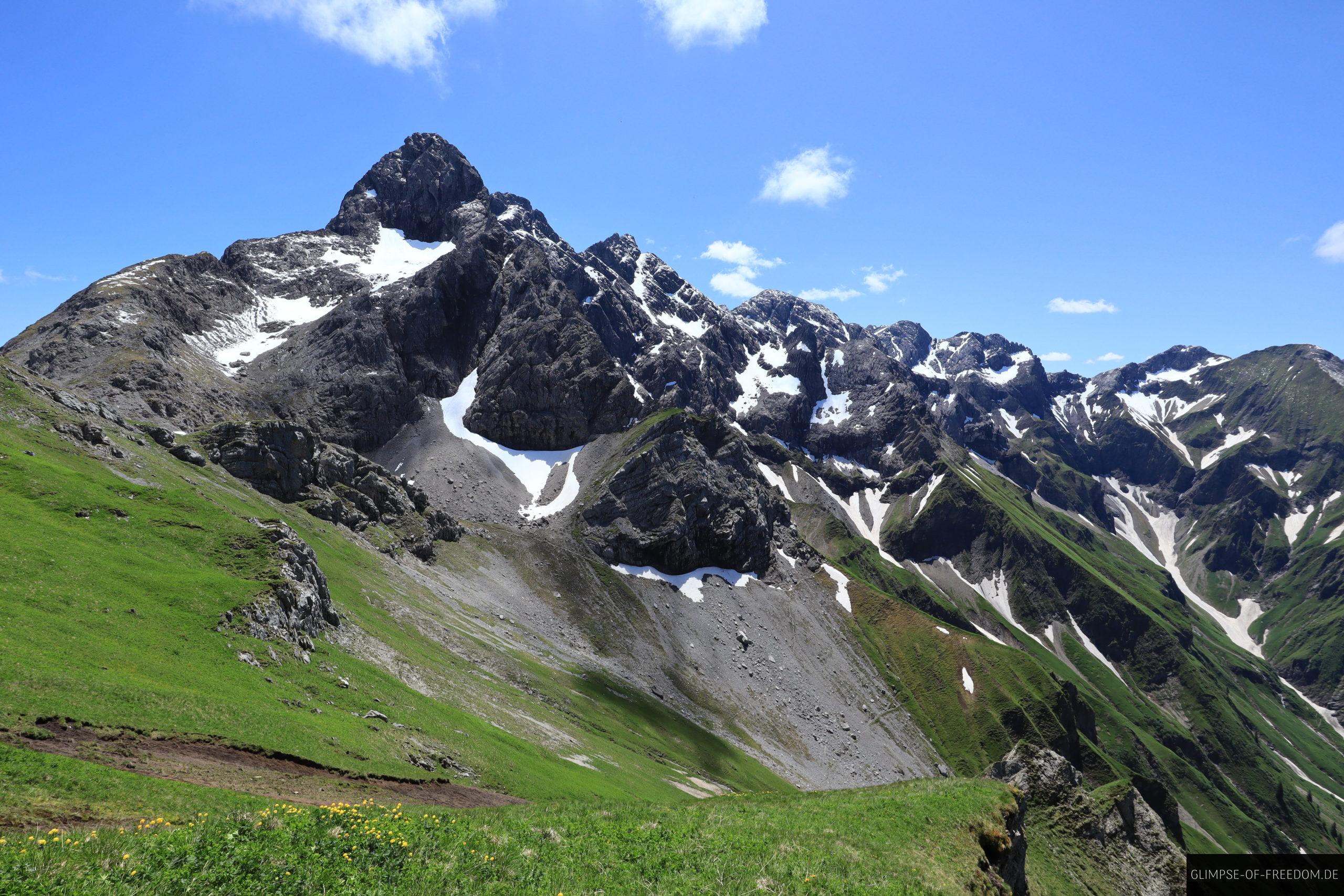 Blick auf die Trettachspitze vom Wildengundkopf Gipfel