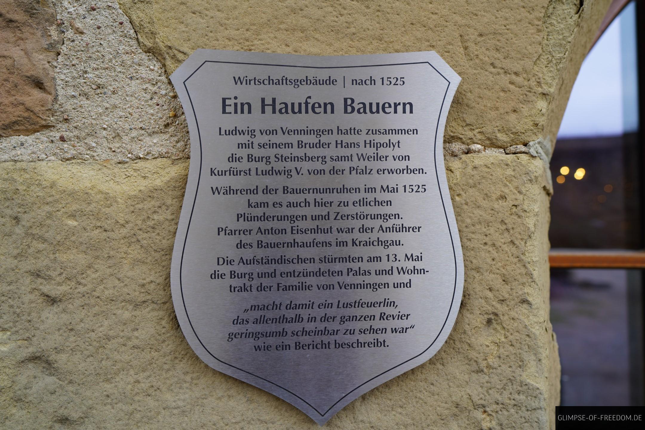 Burg Steinsberg Historie Ein Haufen Bauern Burg Steinsberg Historie Ein Haufen Bauern