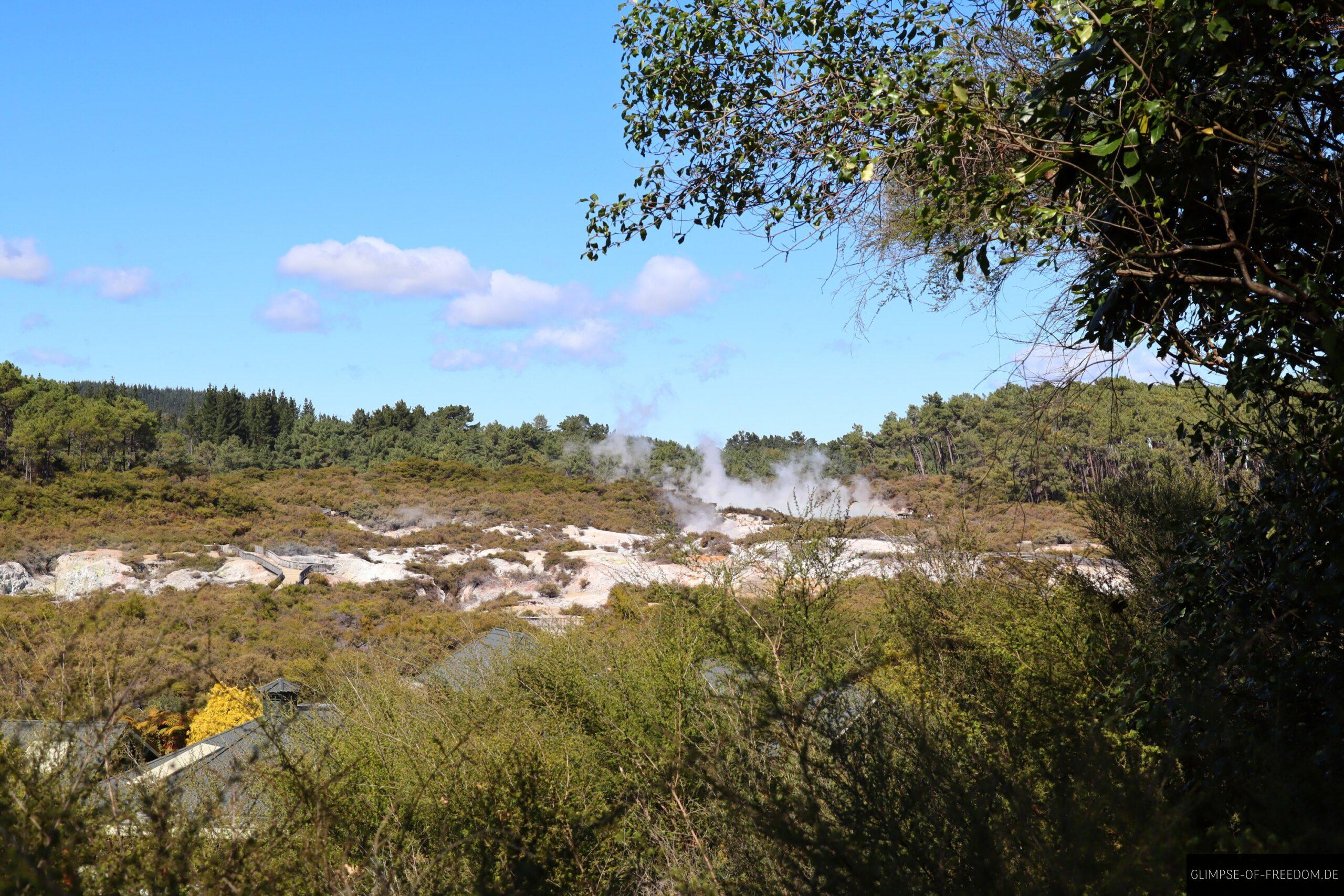 Dampfende Kraterlandschaft im Wai O Tapu Thermal Wonderland scaled Dampfende Kraterlandschaft im Wai O Tapu Thermal Wonderland
