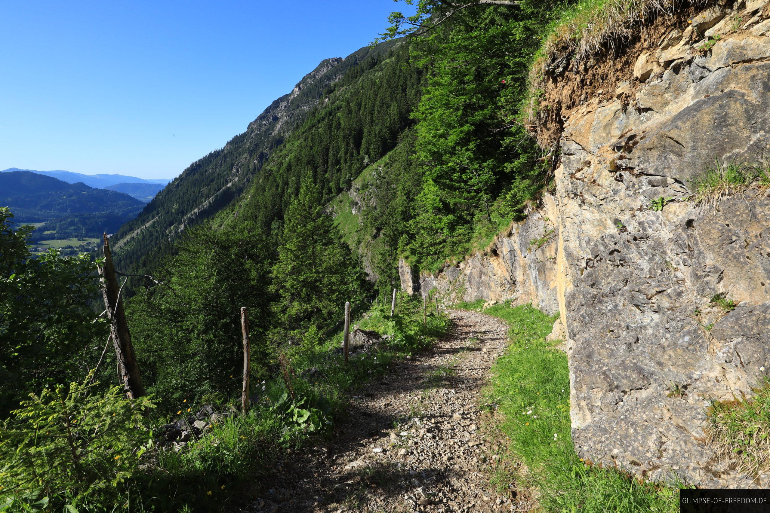 Felswände auf der Wildengundkopf Wanderung