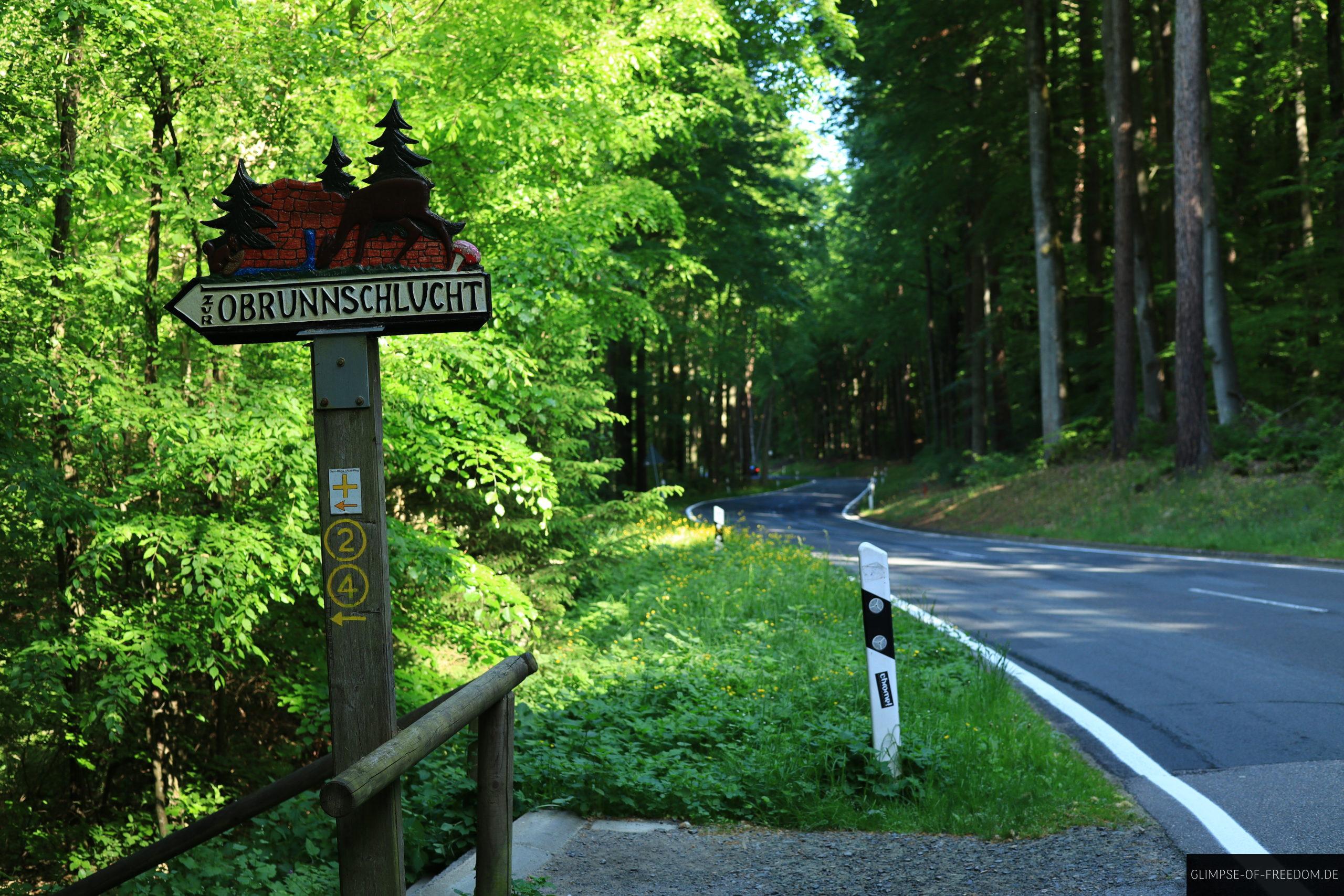 Hinterer Eingang zur Obrunnschlucht vom Waldparkplatz aus scaled Hinterer Eingang zur Obrunnschlucht vom Waldparkplatz aus