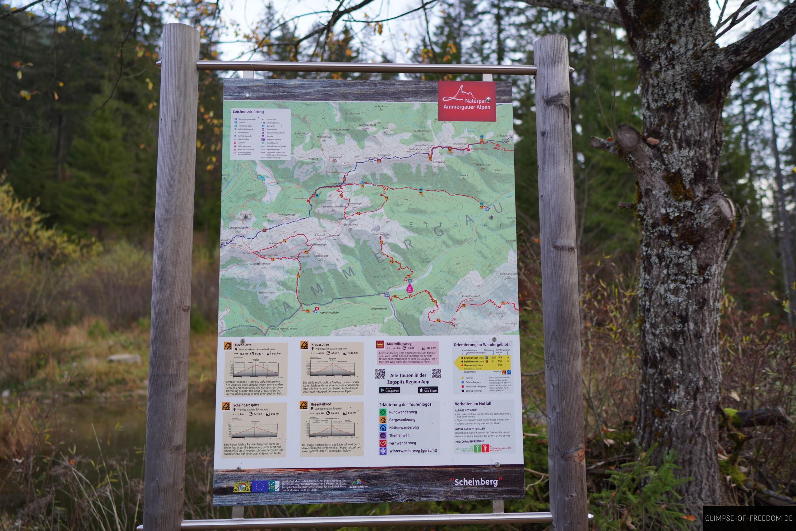 Karte zur Scheinbergspitze Bergtour Karte zur Scheinbergspitze Bergtour