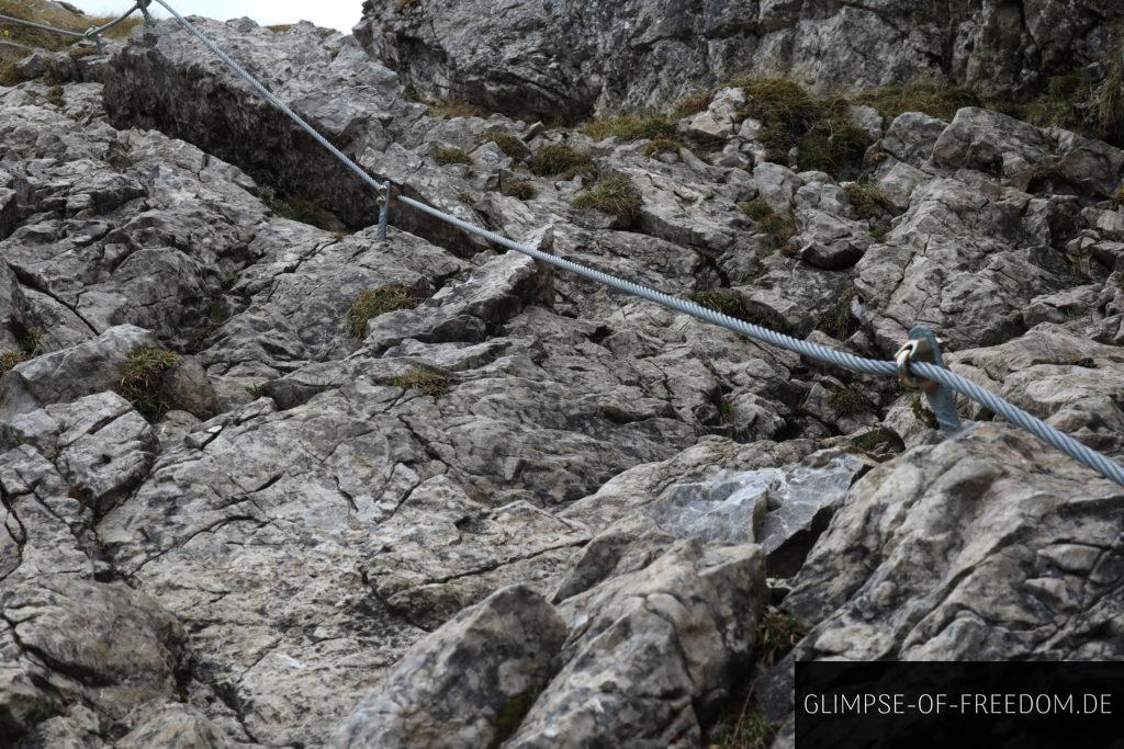 Kletterpartie beim Aufstieg zur Rotspitze