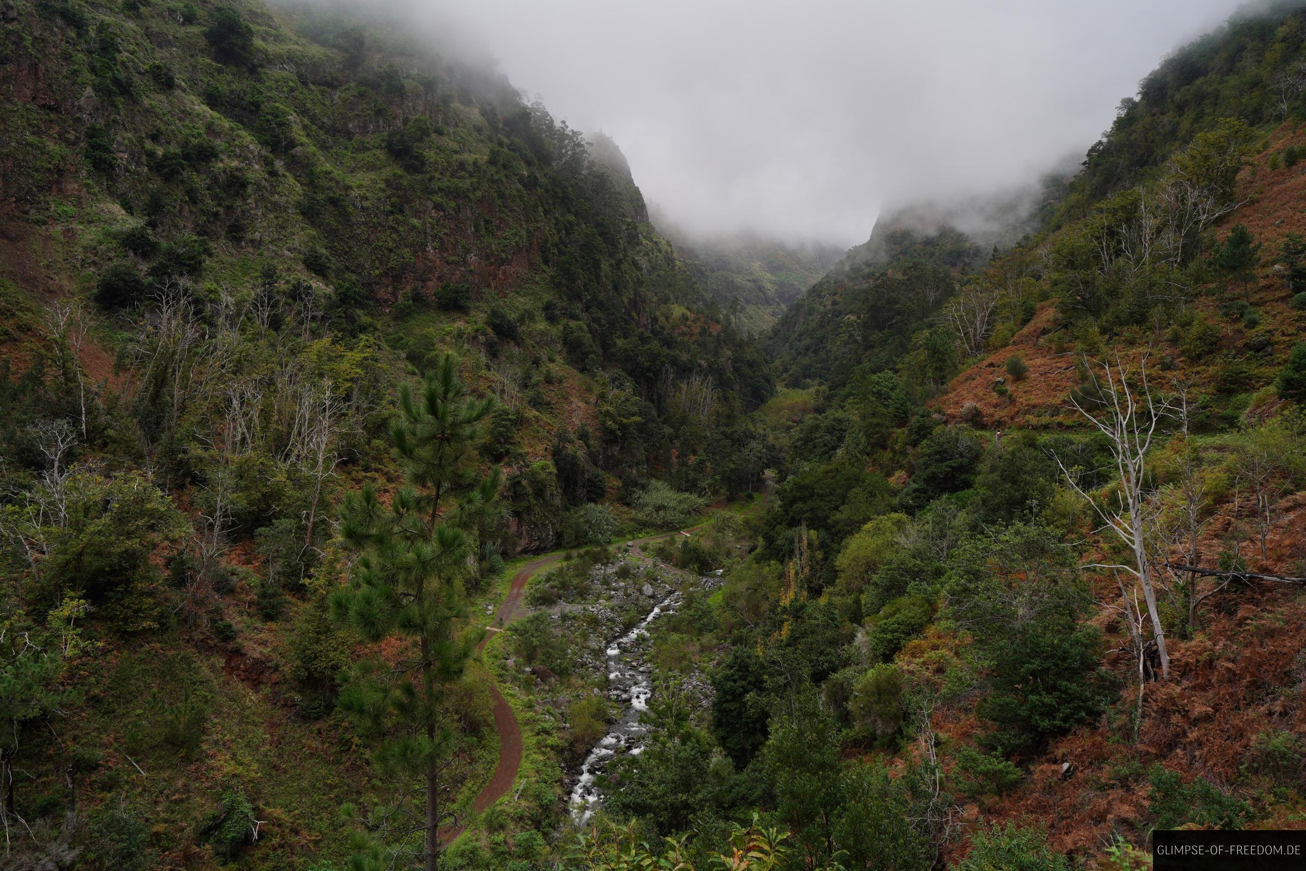 Madeira Talblick mit Fluss