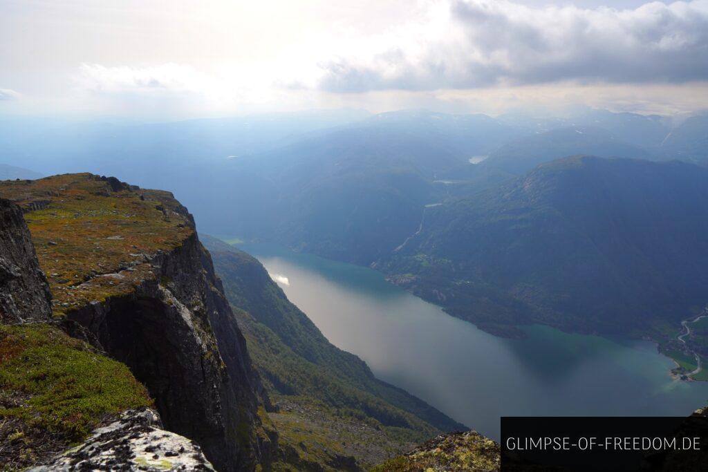 Sandvevatnet Blick vom Rossnos Gipfel