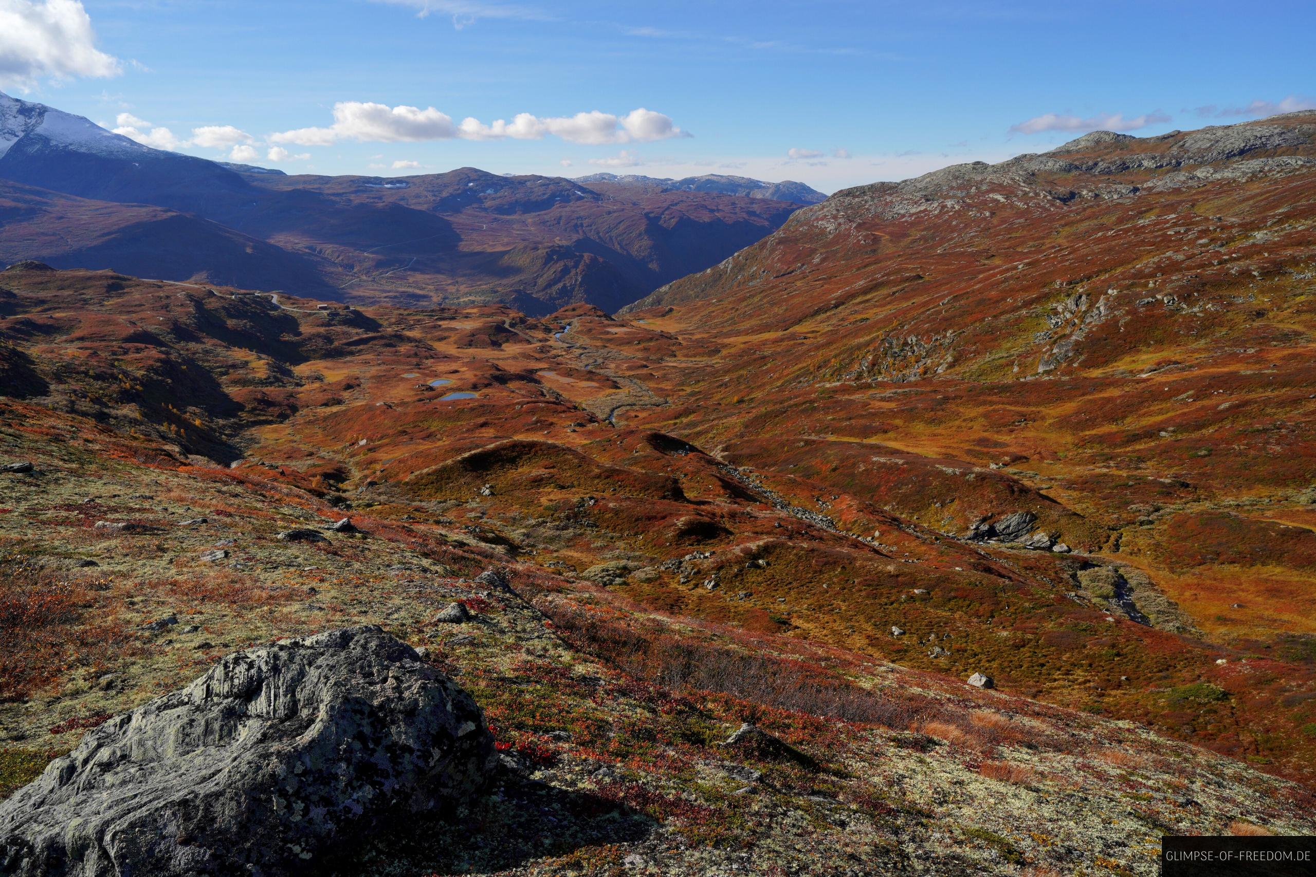 Sognefjellet-Aussicht über Berge und Täler