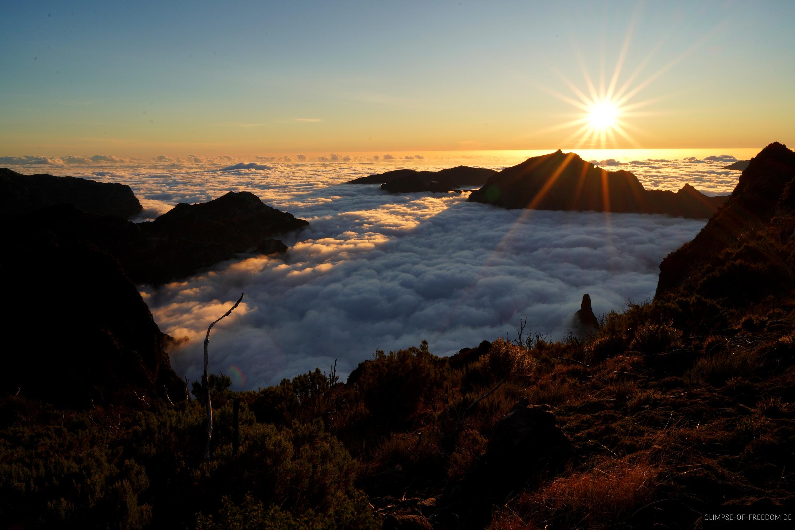 Sonnenuntergang auf der Pico Ruivo Pico Jorge Wanderung Sonnenuntergang auf der Pico Ruivo Pico Jorge Wanderung