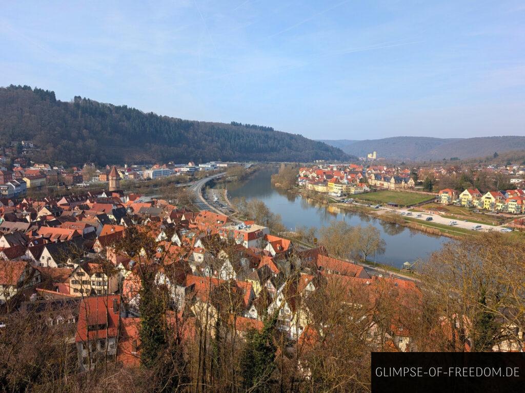 wertheim main fluss rote daecher burg